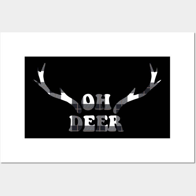 oh deer buffalo plaid Wall Art by kennaplate